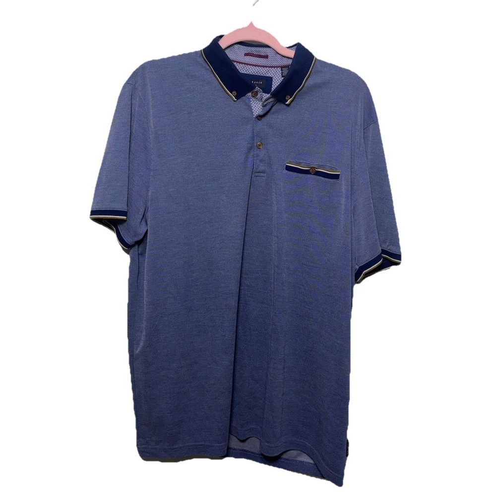 Ted Baker London Men's Polo Shirt | Size 6 (XL US) | Blue | Chest Pocket